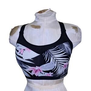Victoria Secret Lightweight Sport Bra 38DD Wire Free Adjustable Racerback Palms